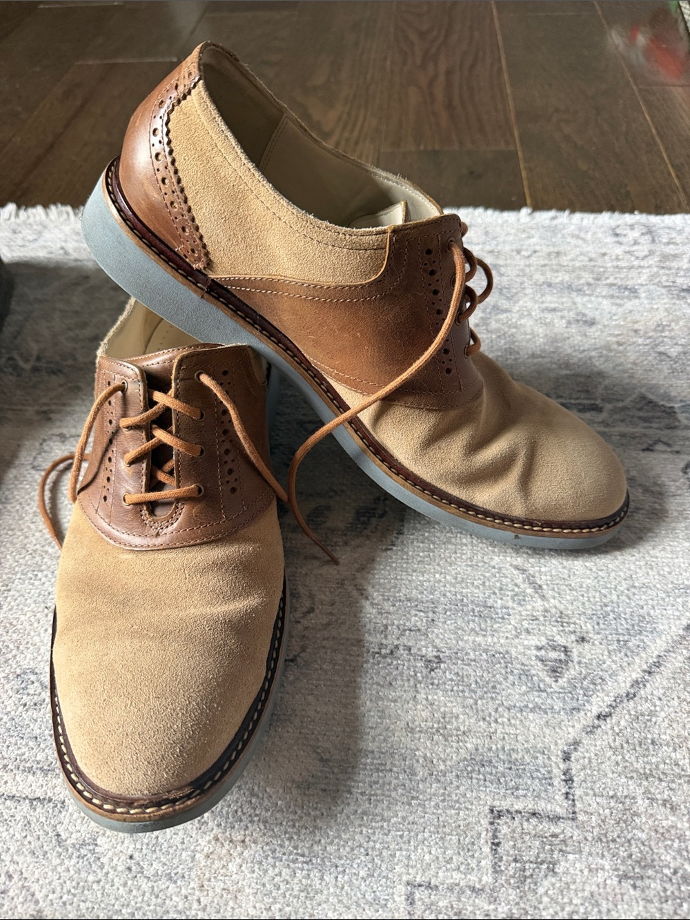 Cole Haan Men's Two-Tone Tan Suede & Leather Derby Shoes